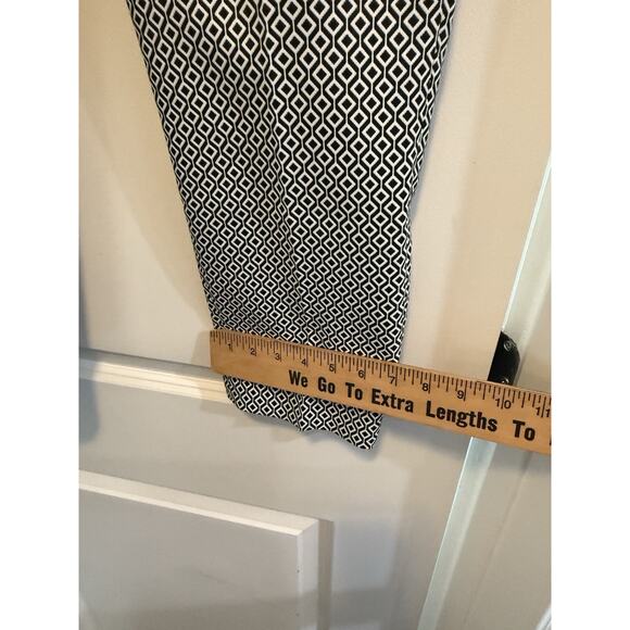 Banana Republic Sloan Fit Ankle Pants Women’s 12 Black White Geometric Print - Picture 7 of 8